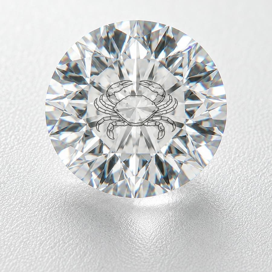 Gravierter Diamant unter der Lupe — Detail